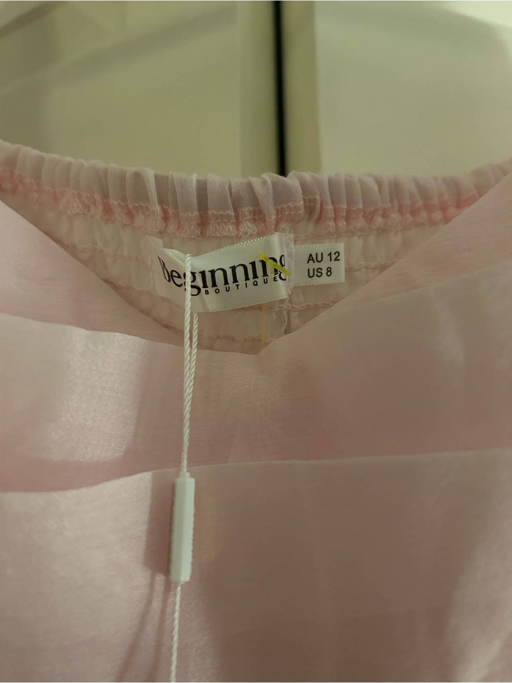 Beginning Boutique Light Pink Puff-Sleeve Mini Dress New With Tags US 8 - Picture 5 of 7